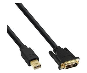 InLine Q-17223 Mini DisplayPort vers connecteur DVI-D (24 + 1) mâle 3 m Noir