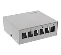 InLine® Boîte de brassage RAL7035 pour 6 connecteurs Keystone RJ45 Gris clair