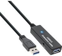 InLine® Rallonge active USB 3.2 Gen.1, prise A à prise A, noir, 15m