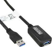 InLine® Rallonge active USB 3.2 Gen.1, prise A à prise A, noir, 5m