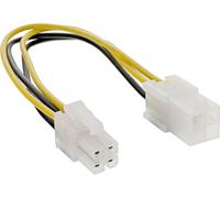 InLine® Rallonge courant interne, P4 4 broches ST / BU, bloc d'alimentation à carte mère, 0,20m
