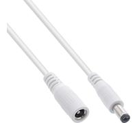 InLine® Rallonge DC, DC prise/prise 5,5x2,5mm, AWG 18, blanc, 5m