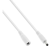 InLine® Rallonge DC, DC prise/prise femelle 4,0x1,7mm, AWG 18, blanc 5m