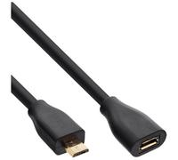 InLine - Rallonge de câble USB - Micro-USB de type B (M) pour Micro-USB de type B (F) - USB 2.0 - 1.5 m - noir