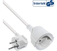 InLine® Rallonge électrique prise de courant de sécurité coudée / prise femelle, blanc, 10m
