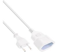 InLine Rallonge Euro 16683W – 3 m, 2 broches, Classe II, construction robuste, Blanc