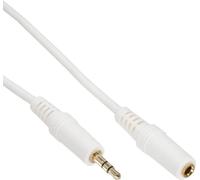 InLine® rallonge jack, 3,5mm mâle / femelle, stéréo blanc / or, 3m