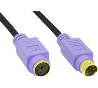 InLine® Rallonge PS/2, prise mâle / prise femelle, PC99, prise violette, PREMIUM, 2m