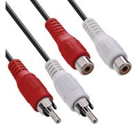 InLine® Rallonge RCA, 2x RCA, prise mâle / prise femelle, 2,5m