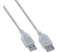 InLine® rallonge USB 2.0, mâle/femelle, type A, transparent, 2m