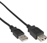 InLine® Rallonge USB 2.0, prise/prise femelle, type A, noir, 0,5m