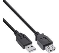 InLine® rallonge USB 2.0, prise/prise femelle, type A, noir, 1,8m