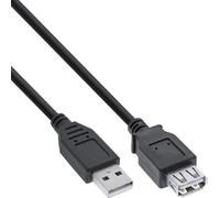 InLine® rallonge USB 2.0, prise/prise femelle, type A, noir, 3m
