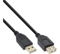 InLine 34610S Câble USB 2.0 Contacts dorés AM/AF 1 m Noir