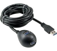 InLine® Rallonge USB 3.2 Gen.1, USB A prise/prise femelle, noir, avec pied, 1m