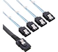 InLine® SAS SFF8087 Câble de raccordement SAS vers 4 x SATA, Crossover, OCF, 1 m