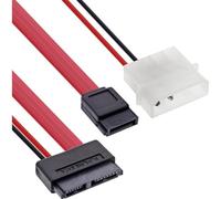 InLine SATA 0.4m/0.15m câble SATA 0,4 m SATA 7-pin Rouge