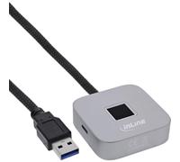 Inline Scanner d'empreintes digitales avec hub USB, Windows Hello, USB-A/USB-C, Argent