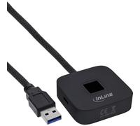 Inline Scanner d'empreintes digitales avec hub USB, Windows Hello, USB-A/USB-C, Noir