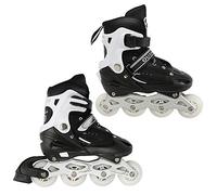 Inline Skates 4 en 1 - Patins à Glace Enfants - Rollers pour Enfants et Adultes - Roulement ACEB7 - Patins de Patinage pour Enfants réglables-Code M - Noir (Taille 35-38)