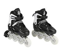Inline Skates 4 en 1 - Patins à Glace et Rollers Réglables pour Enfants et Adultes - Roulement ACEB7 - Code M - Noir (Taille 35-38)