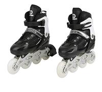 Inline Skates 4 en 1 - Patins à Glace et Rollers Réglables pour Enfants et Adultes - Roulement ACEB7 - Code M - Noir (Taille 35-38)
