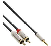 InLine® Slim Audio Cable 3.5mm mâle à 2x RCA mâle 0.5m Noir G