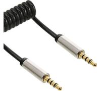 InLine® Slim Audio câble audio spiralé jack 3,5 mm ST/ST, 4 broches, stéréo, 2m