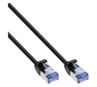 InLine Slim - Cordon de raccordement - RJ-45 (M) pour RJ-45 (M) - 2 m - U/FTP, PiMF - CAT 6a - moulé, rond, sans crochet - noir