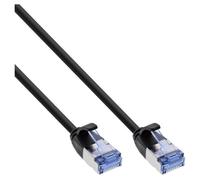InLine Slim - Cordon de raccordement - RJ-45 (M) pour RJ-45 (M) - 50 cm - U/FTP, PiMF - CAT 6a - moulé, rond, sans crochet - noir
