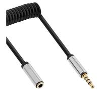 InLine Slim - Rallonge de câble audio - mini jack 4 pôles mâle pour mini jack 4 pôles femelle - 50 cm - noir - bobiné