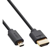 InLine® Slim Ultra High Speed HDMI Cable, 8K4K, A St. / D St. (Micro), 0.5m