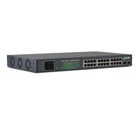 Commutateur réseau gigabit inline® poe + 24 ports, 1 go / s, 2x sfp, 48,26 cm (19 " , supports inclus), métal, commande de ventil G