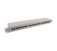 InLine - Tableau de connexions - montable sur rack - CAT 6a - RJ-45 X 24 - gris clair, RAL 7035 - 1U - 19