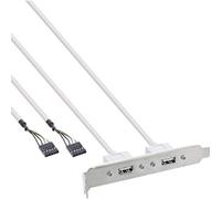 InLine® Tôle de slot USB 2.0, 2x USB prise sur 2x 5 broches connecteur poteau, 0,3m