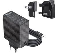 Inline TravelCharge 31516C Bloc d'alimentation USB-C 140 W avec technologie GaN, fonction de charge rapide, câble fixe de 1,2 m, avec prise d'alimentation EU/UK/US, chargeur pour ordinateurs portables