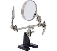 InLine Troisième main avec loupe et pinces crocodile, grossissement 2,5x, pour modélisme, aide à la soudure, travail précis lors des réparations, pied stable, 43046I