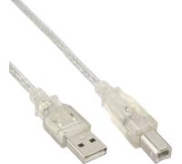 InLine® USB 2.0 Kabel, A et B, transparent, 1m