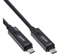 InLine USB 3.2 Gen.2 AOC Kabel - USB-C Stecker/Stecker 8K60Hz 60W - schwarz - 15m (35798I)