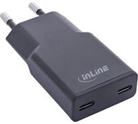 InLine® USB bloc d'alimentation chargeur Dual USB-C, PD, PPS, 30W, noir