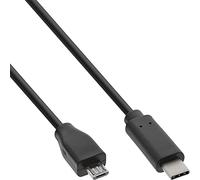 InLine USB C/USB Micro-B, 1 m câble USB USB 2.0 Micro-USB B Noir