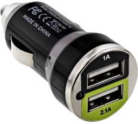 InLine® USB DUAL+ kit de charge voiture, adaptateur d'électricité 1m de câble, 12/24VDC à 5V DC/2.1A