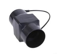 Inline Ventilateur d'extraction 12 V 6 W avec 50 mm de diamètre - Silencieux - En PVC - Pour salle de bain, cuisine, élevage et serre - Débit : 36 m³/h - Noir - 50 mm