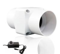 Inline Ventilateur d'extraction 50 mm extracteur d'air avec régulateur de vitesse du vent, 36m³/h, Silencieux, Pour Convient aux Salles de Bains, Cuisines, Chenil pour chiens et Garages