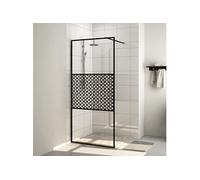 vidaXL Paroi de douche 151030 – Verre ESG transparent 100x195 cm Noir