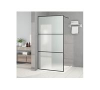 vidaXL Paroi de Douche Ecran Cloison Cabine de Douche Salle de Bain Intérieur Résistance aux Eclaboussures Noir 100x195 cm 152112