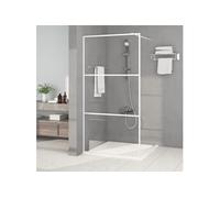 vidaXL Paroi de douche 100x195 cm Verre ESG transparent Blanc anti-éclaboussures