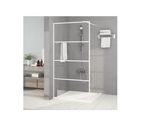 Inloopdouchewand 100x195 cm transparant ESG-glas wit152142