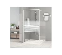 vidaXL Paroi de douche Blanc 100x195 cm Verre ESG transparent