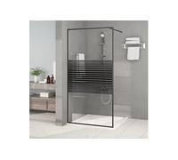 vidaXL Paroi de douche Noir 100x195 cm – Verre ESG transparent